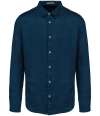 SP504 Spasso Long Sleeve Linen Shirt peacock blue colour image